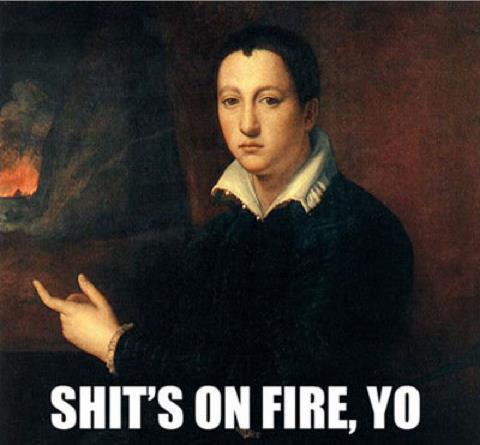 Archived workplace meme: Fire